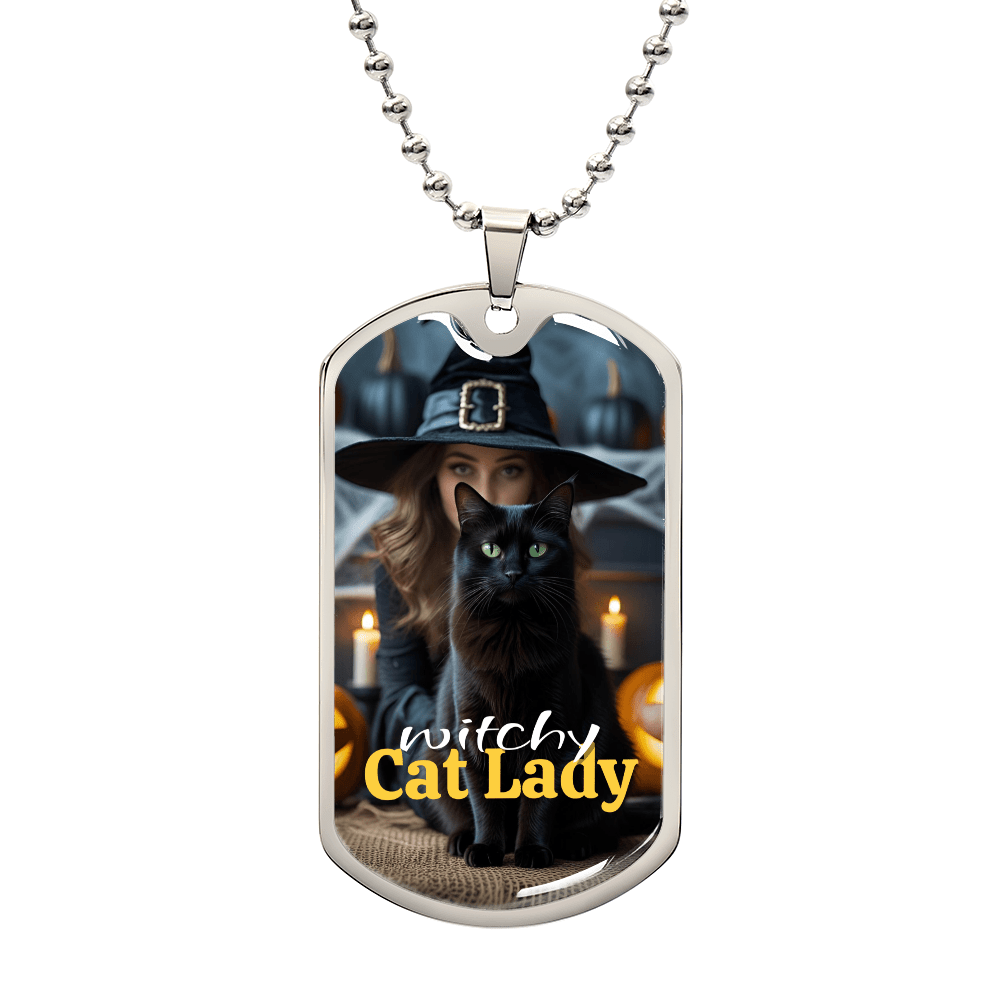 Witchy Cat Lady Pendant Necklace