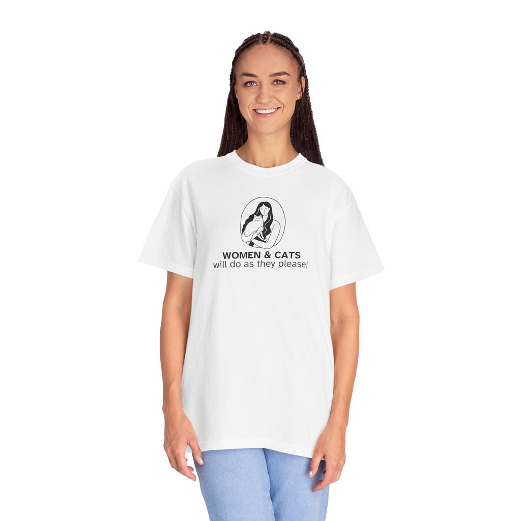 Women & Cats Graphic T-Shirt - Unisex Garment-Dyed Tee