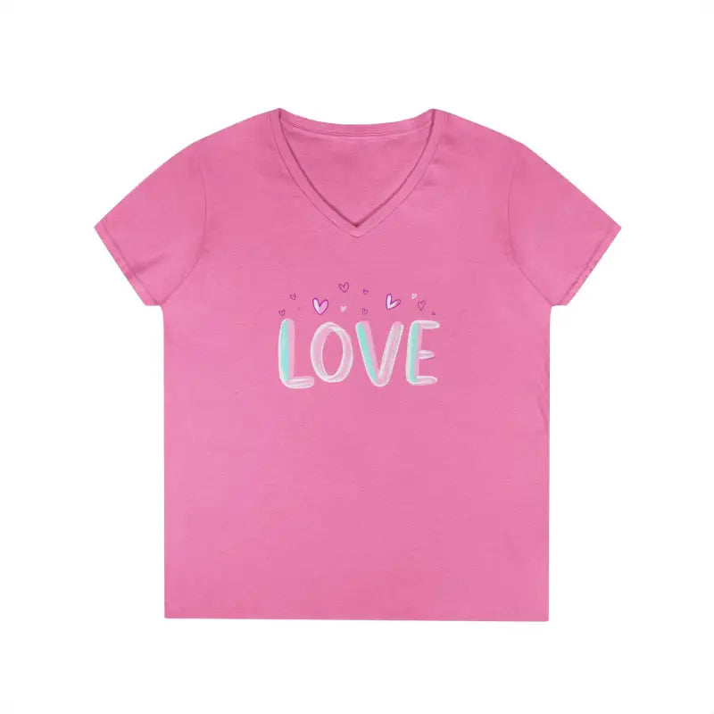 Ocean State Styles Womens V Neck Love Tee T Shirt Casual