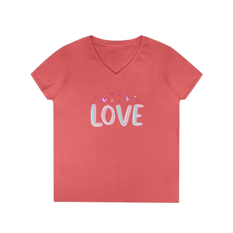 Ocean State Styles Womens V Neck Love Tee T Shirt Casual