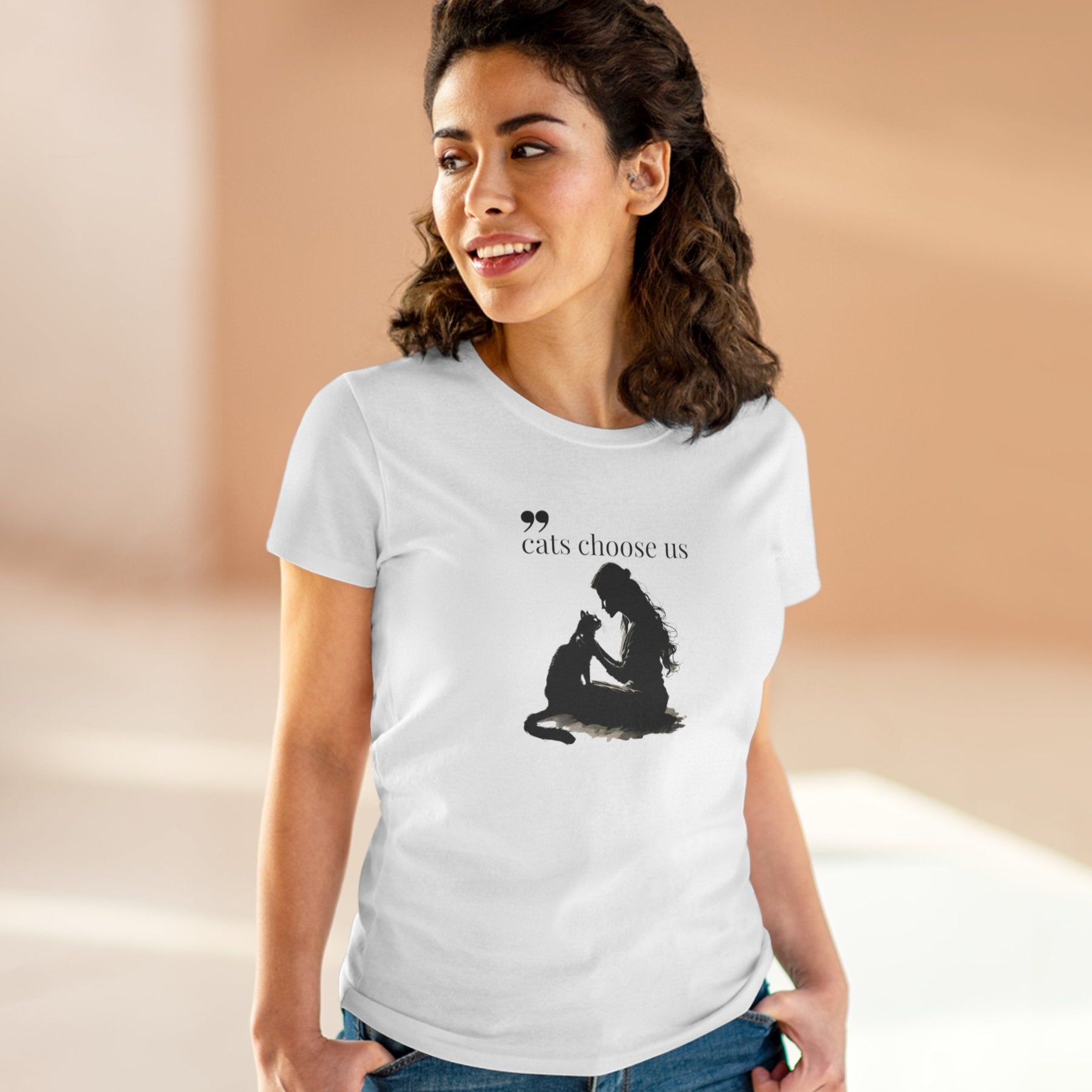 Cats Choose Us Women's Graphic Tee - Perfect Shirt for Cat Lovers