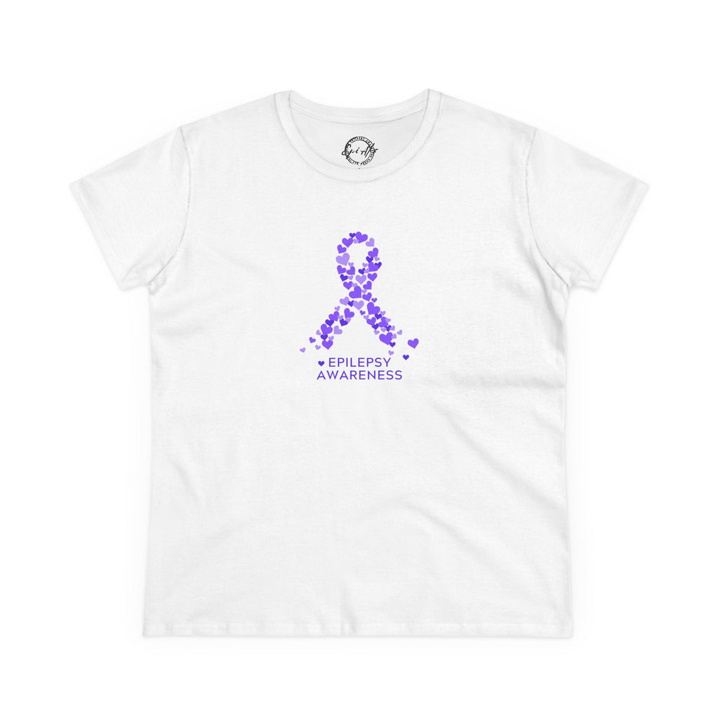 Women's Purple Ribbon Awareness T-Shirt for Epilepsy Awareness