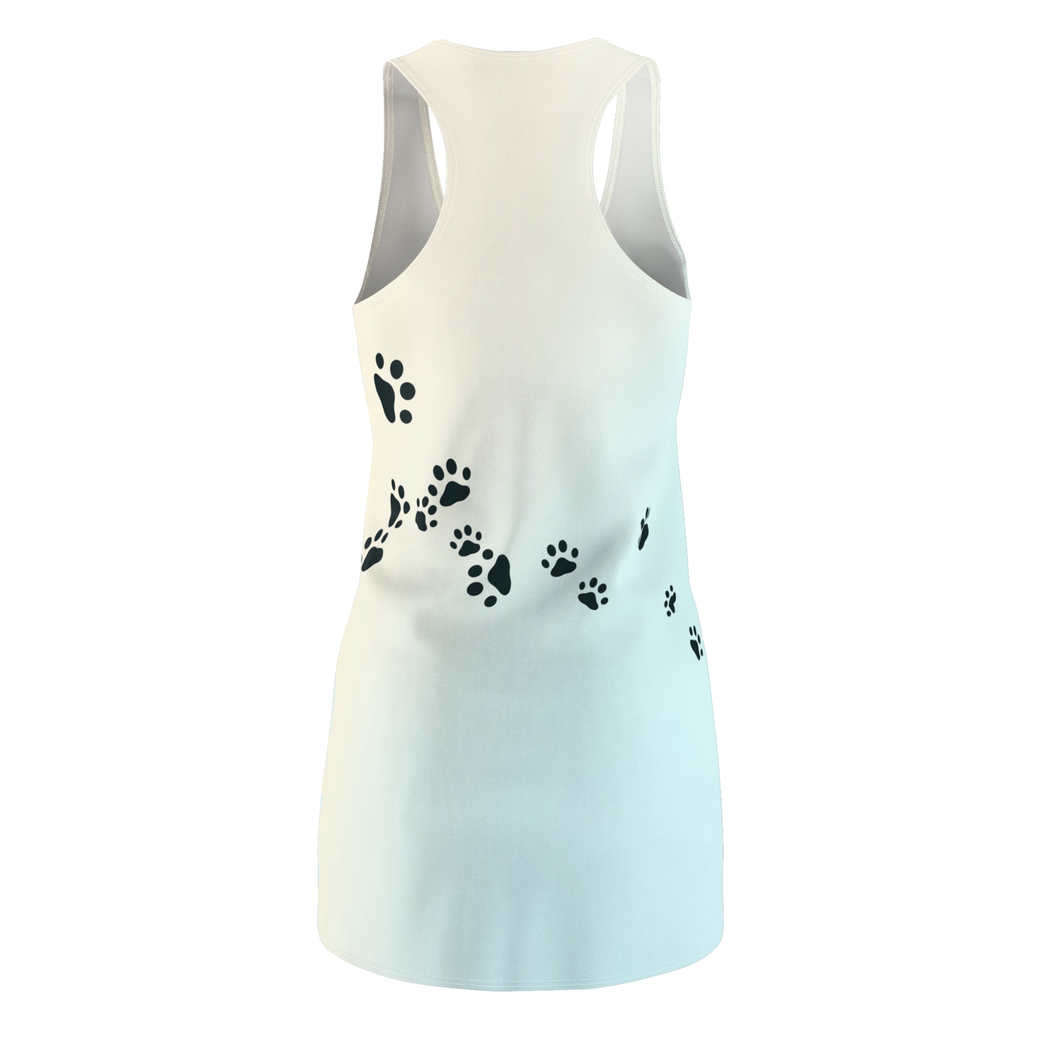 Women's Racerback Dress with Paw Print Design - Casual & Fun Pet Lovers' Apparel