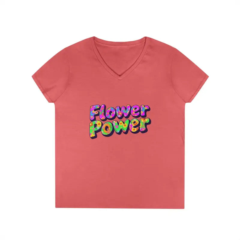Ocean State Styles T Shirt Flower Power Women V Neck