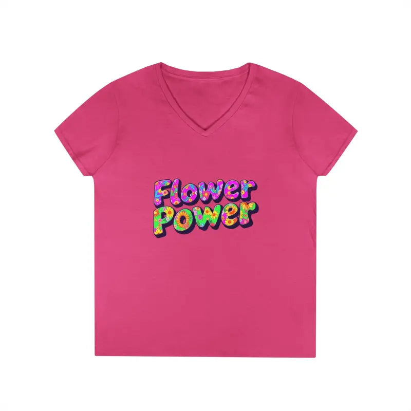 Ocean State Styles T Shirt Flower Power Women V Neck