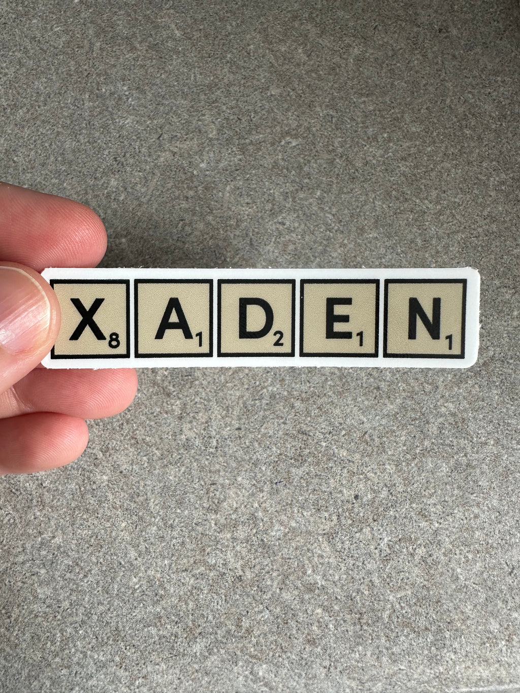 Xaden Game Tiles Vinyl Sticker, 3.0” x 0.68”