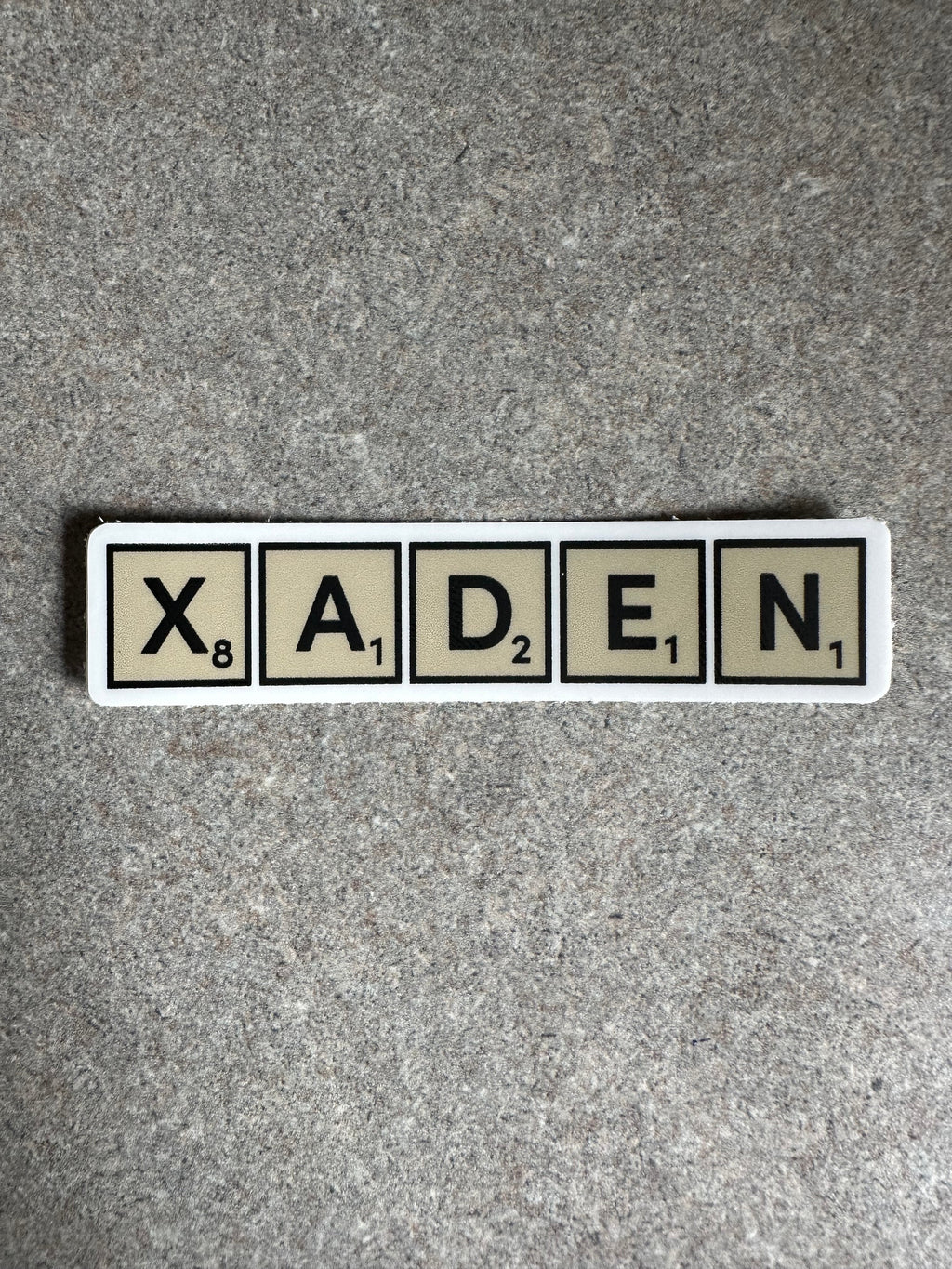Xaden Game Tiles Vinyl Sticker, 3.0” x 0.68”
