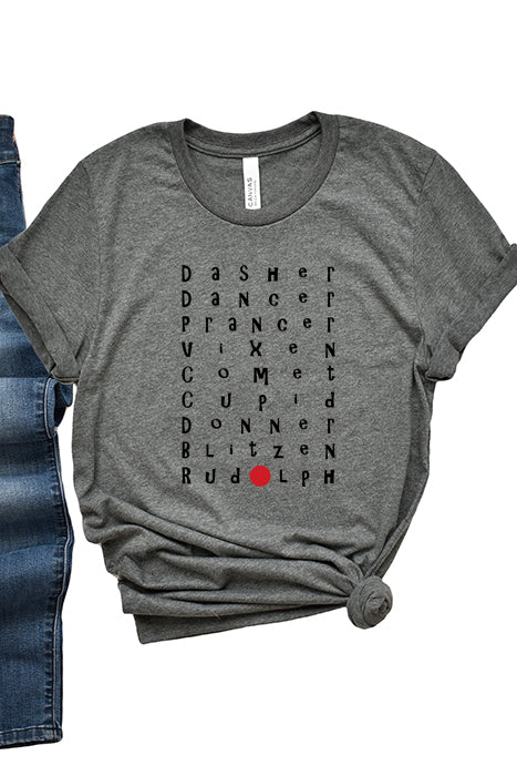 Reindeer Names Tee xms0091