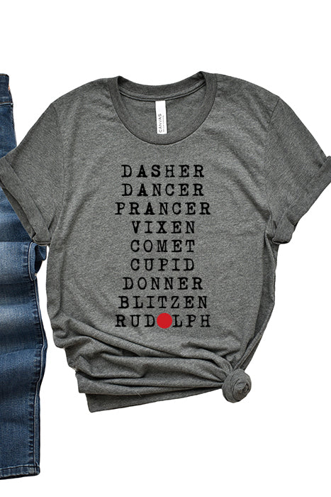 Reindeer Names Tee xms0092