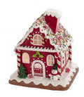 Holiday Gingerbread LED House - Snowman in front