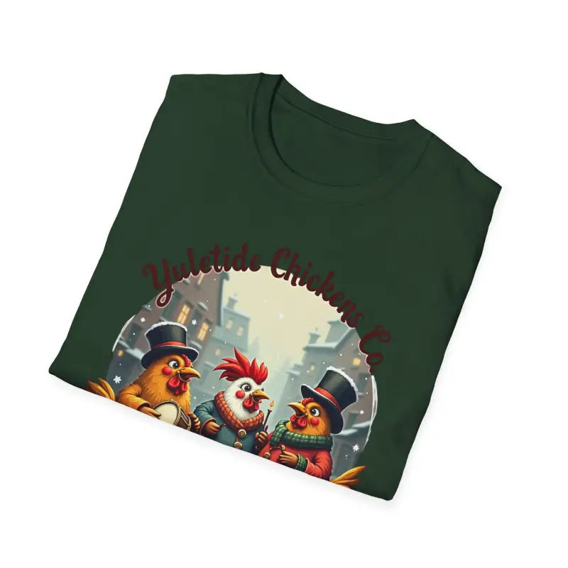 Ocean State Styles T Shirt Yuletide Chickens Design