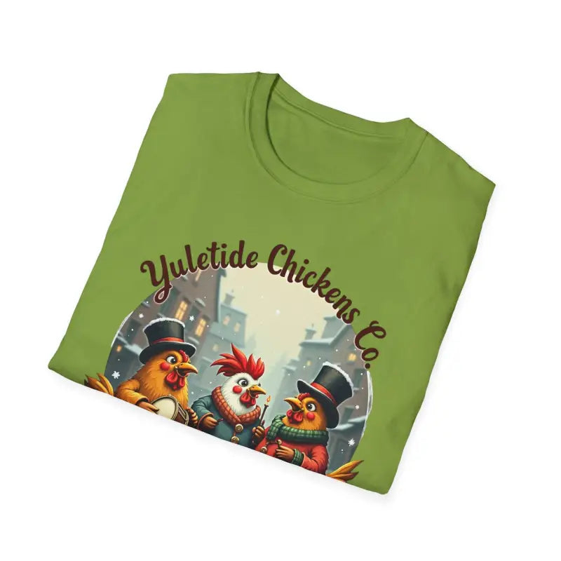 Ocean State Styles T Shirt Yuletide Chickens Design