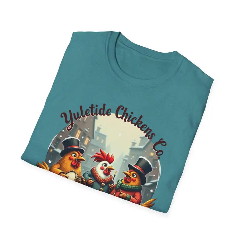 Ocean State Styles T Shirt Yuletide Chickens Design
