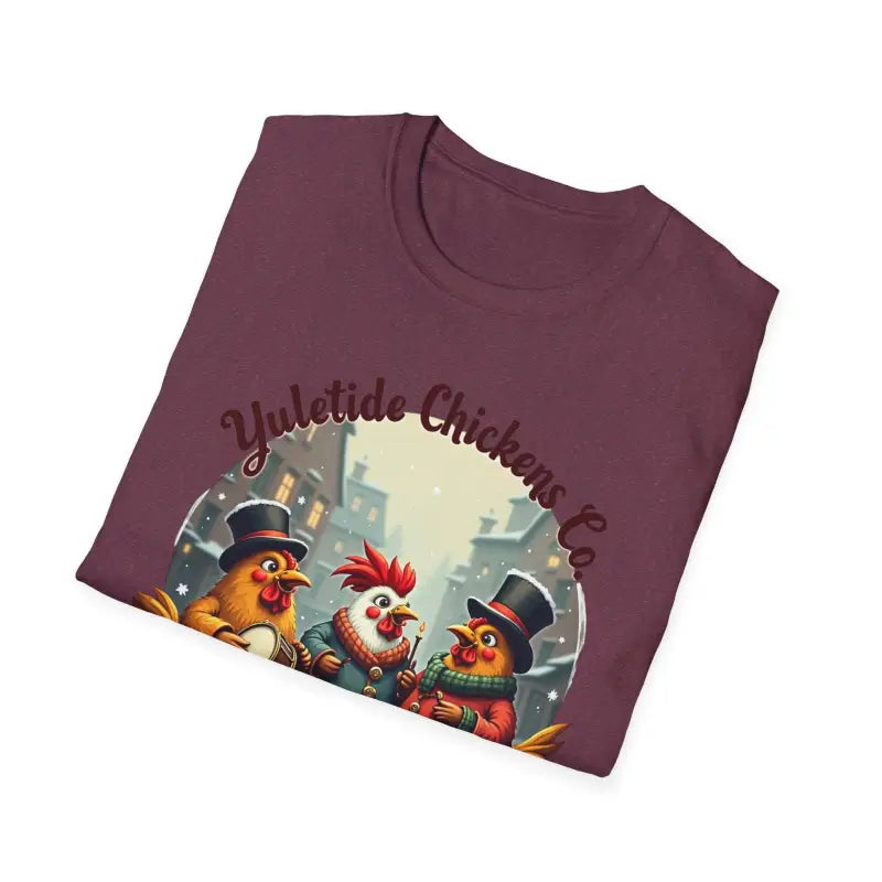 Ocean State Styles T Shirt Yuletide Chickens Design