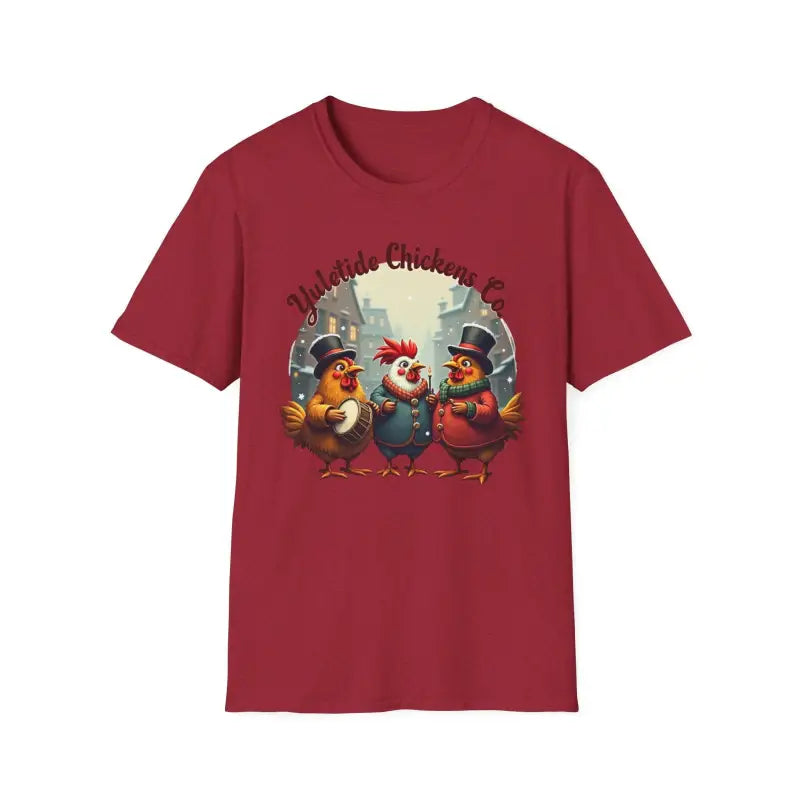 Ocean State Styles T Shirt Yuletide Chickens Design