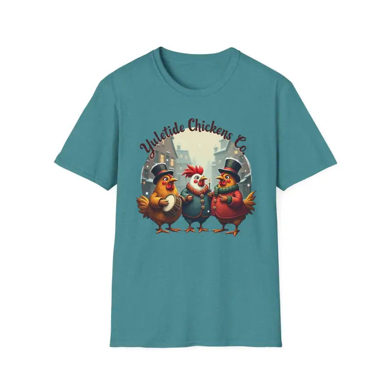 Ocean State Styles T Shirt Yuletide Chickens Design