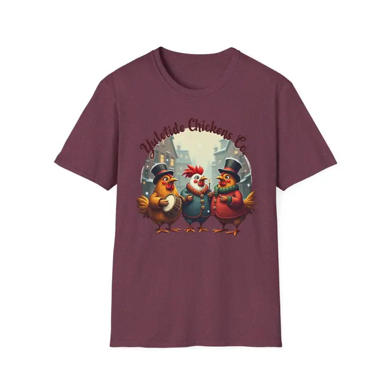 Ocean State Styles T Shirt Yuletide Chickens Design