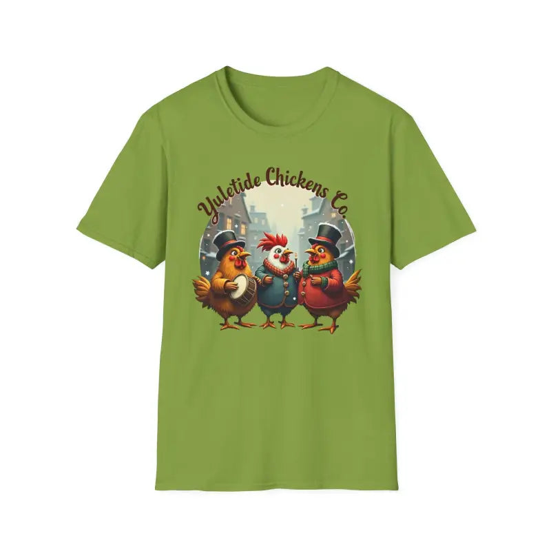 Ocean State Styles T Shirt Yuletide Chickens Design