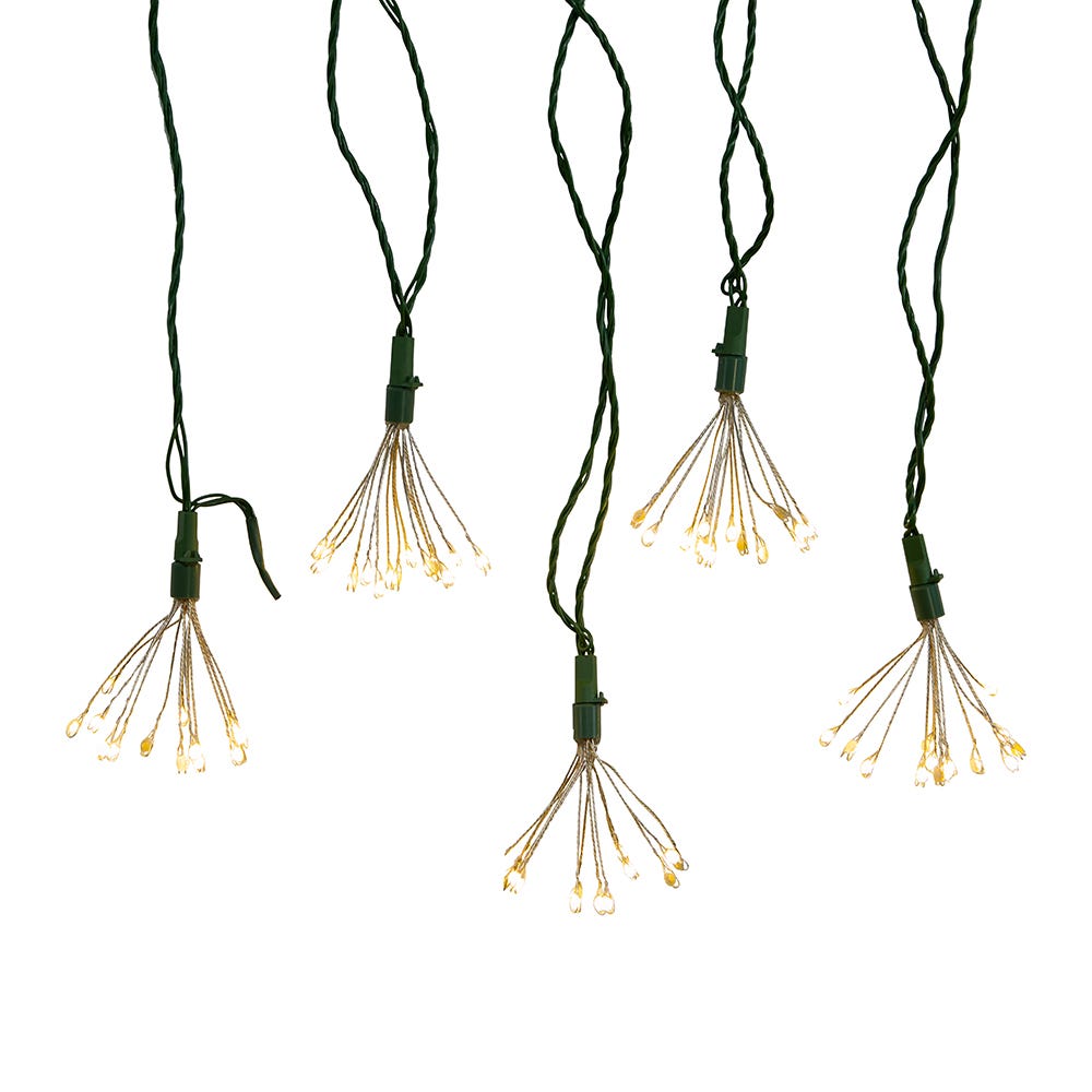 75-Light Cluster Burst Warm White Twinkle LED Light Set