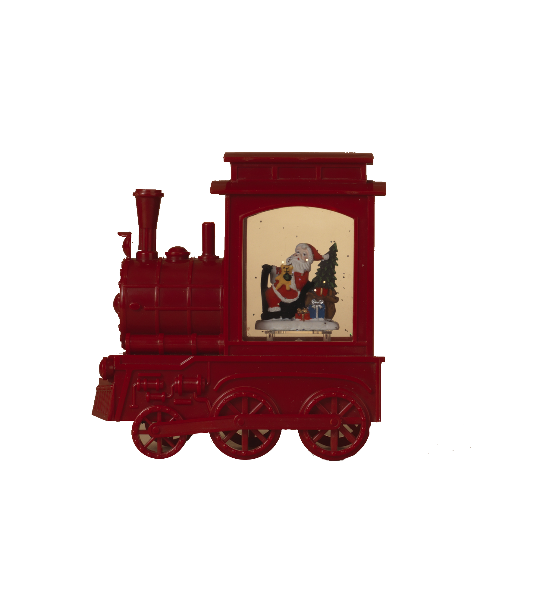 Lighted Spinning Water Globe Train - Santa